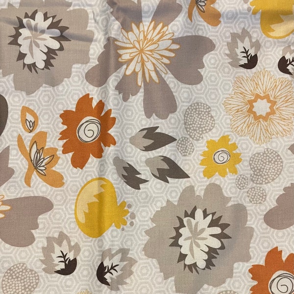 Tan Gold Flower Fabric - 40" x 44" - c3690 - Riley Blake - Lost and Found