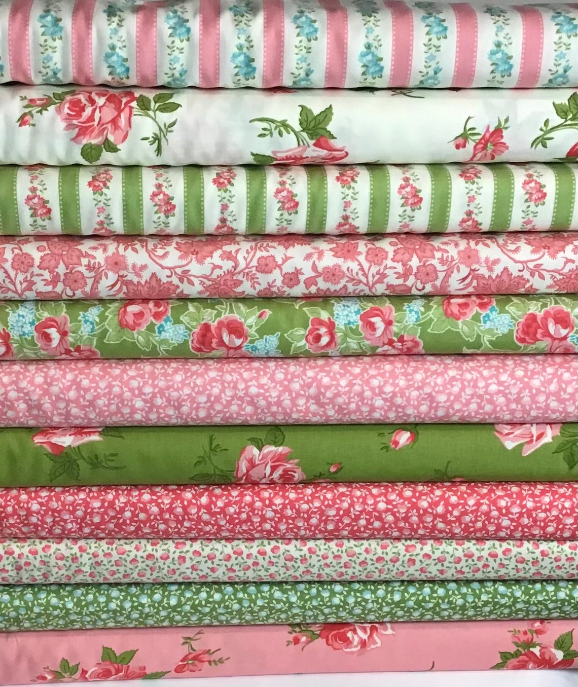 Pink Pocketful of Posies Fabric Bundle Moda Chloe's Etsy