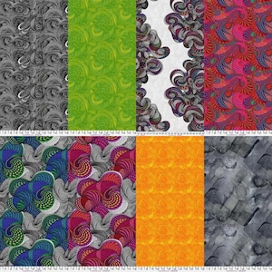 BioGeo Fabric Group - FreeSpirit - Black - White - Lime - Red - Orange - Geometric - 026 - 022 - 017 - 019 - 018 - 230 - PWSS022 Rust/Bloom