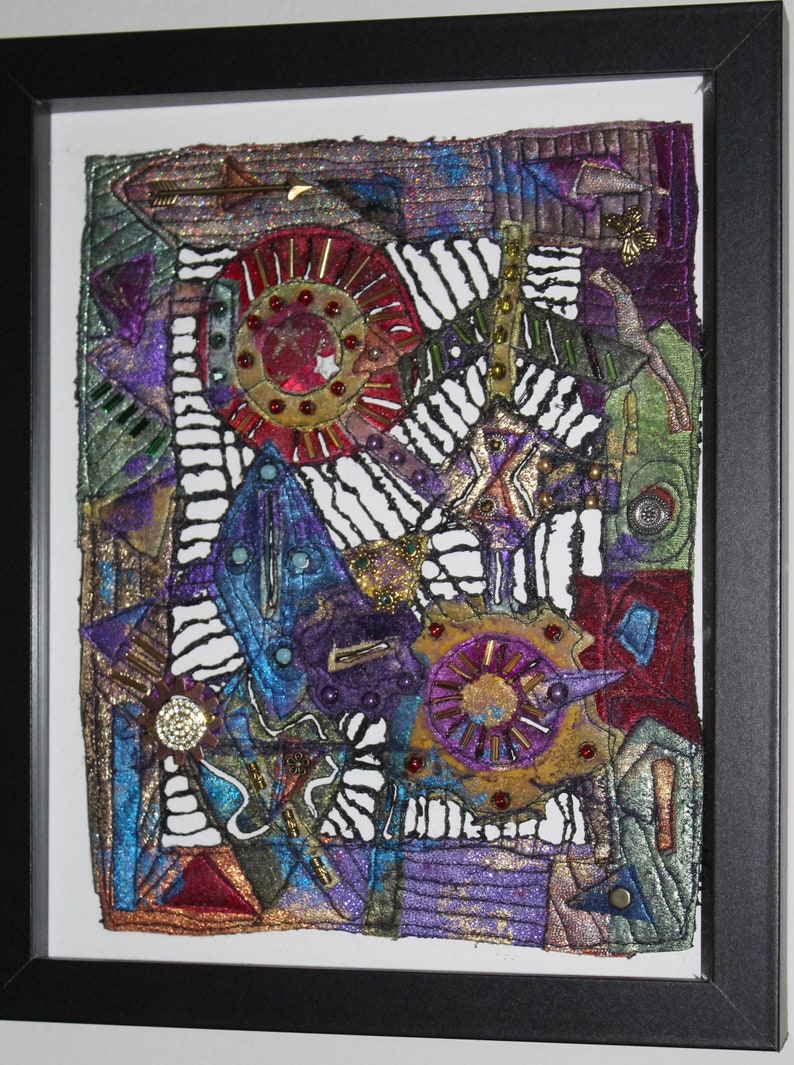 Abstract Original Art Framed Mixed Media Free Shipping Etsy