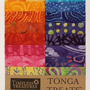 Rio Tonga Treat Strip Jr Batik Fabric Bundle - 20- 2.5" Strips - Timeless Treasures