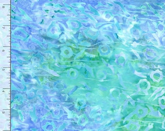 Blue Green Escape Pulp Tonga Batik Fabric - B7673 - Timeless Treasures - Fantasy - By the Yard