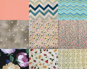 Miscellaneous Fabric Group - 9900 147 - 32864 15 - 19665 - 25843 - C3062 - C3220 - C8341 - B2802 - Celery - Flutter - Mixed Bag - Peach-Grey