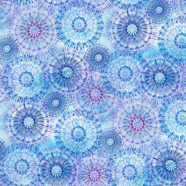 Blue Hyacinth Bohemian Fabric - S4754H-120 - Hoffman Fabric