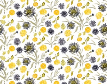 White Yellow Blue Meant to Bee Fabric - DCJ1892 - Dear Stella