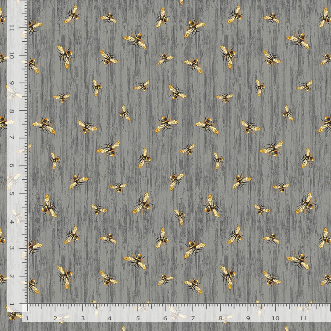 Slate Bee Honey Bee Fabric - CD2391 - Timeless Treasures - by the Yard ...