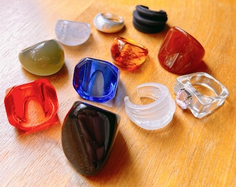Colorful Transparent Resin Ring | Chunky Statement Ring