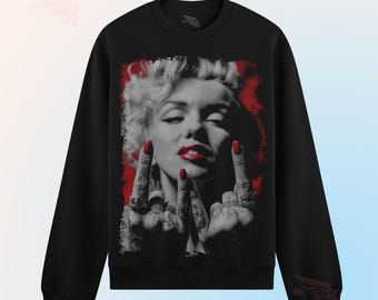 Vintage Woman PNG Halftone, Retro Hollywood Style Portrait, Red Lips Graphic T-Shirt Design, Edgy Aesthetic Black Shirt DTF DTG Download