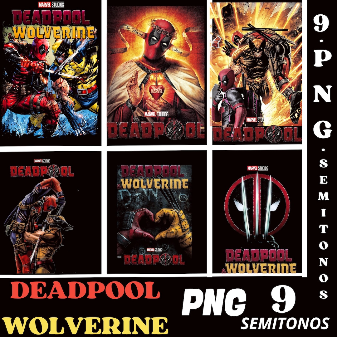 Deadpool and Wolverine,9 PNG Styles, High Resolution PNG Files for T ...