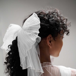 Pleated Tulle Wedding Hair Bow