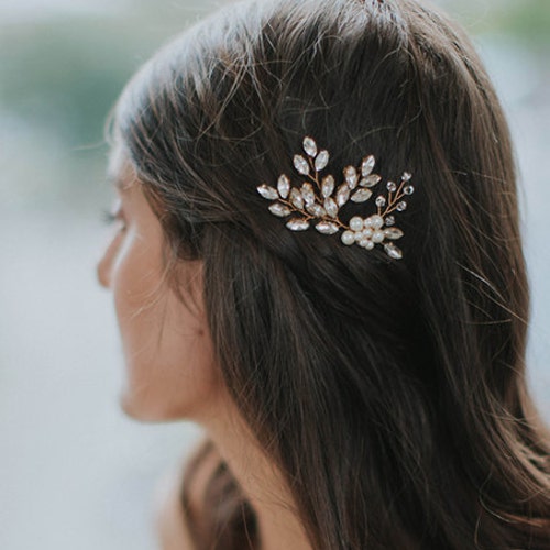 2x Bridal Wedding Diamond Gold Flower Variety Hairpin Handmade Bridesmaid 