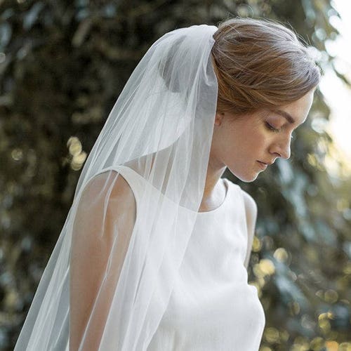 3v Bridal 1t Ivory Waist Length Tulle Satin Edged Wedding Veil w/ Comb 