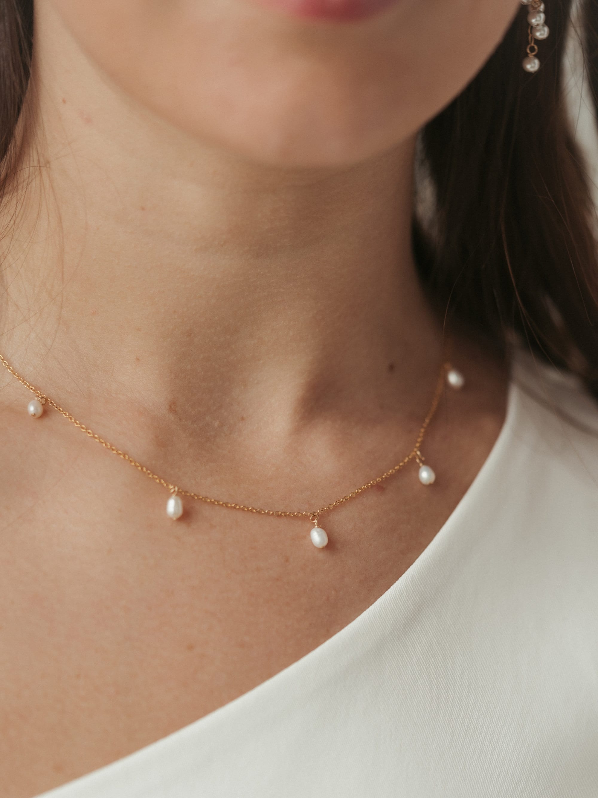 Pearl Satellite Necklace Pearl Drop 