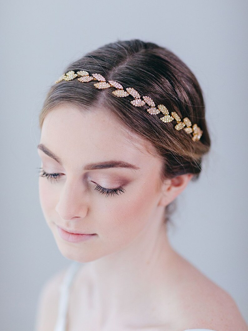 Rose Gold Leaf Headband Rose Gold Hair Vine Wedding Hair Etsy