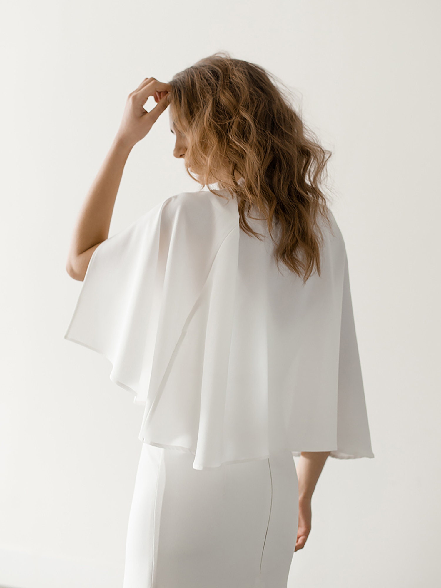 ivory wedding cape