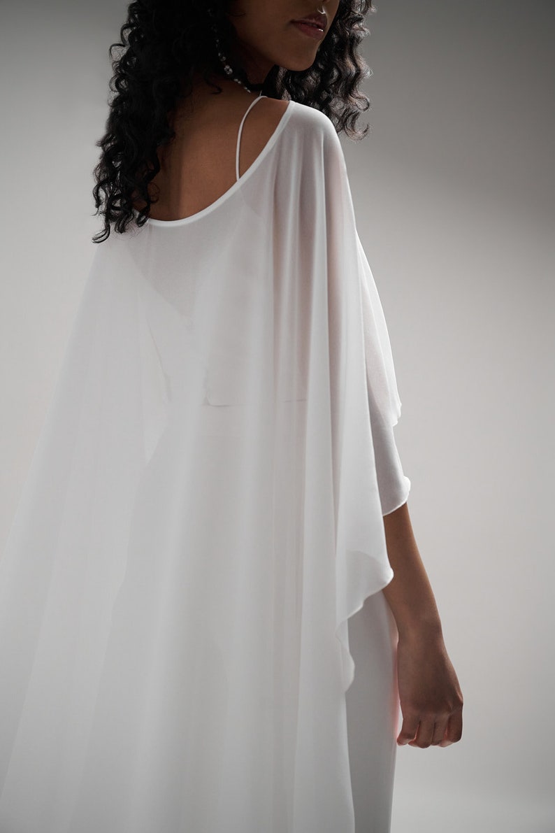 Modern Bridal Chiffon Wedding Cape