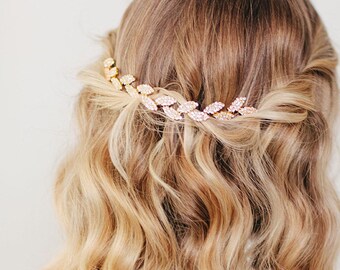 Bridal Hair Vine | Gold Leaf Hair Comb | Wedding Hair Piece | Grecian Headpiece | Golden Vine Hairpiece [Ivy Petite Hair Vine]