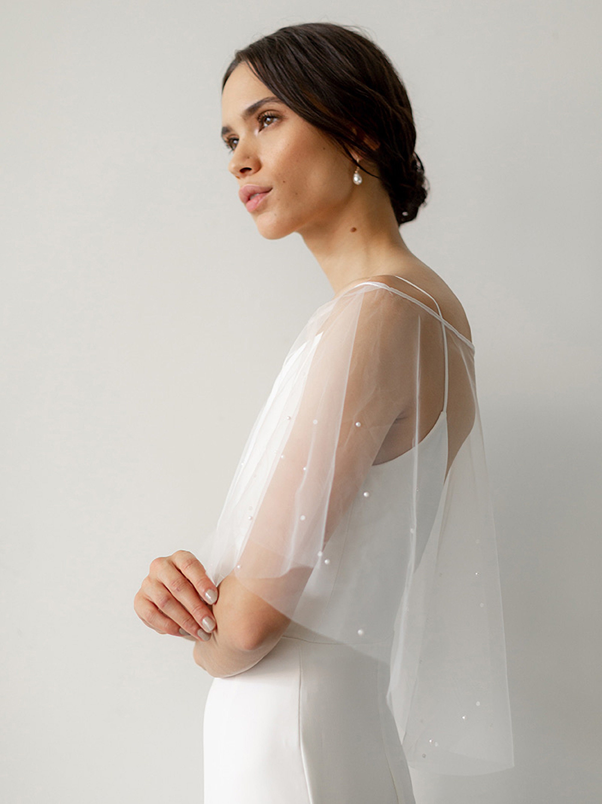 Pearl Bridal Cape Bridal Capelet Bridal ...