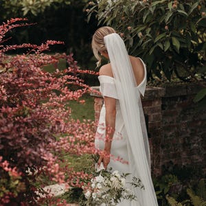 Pleated Tulle Wedding Veil For Modern Brides, Minimalist Bridal Veil, Tulle Wedding Accessory