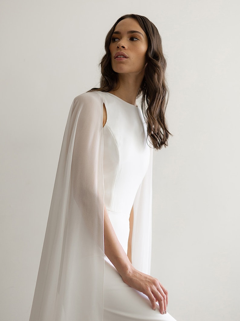 gown with cape design