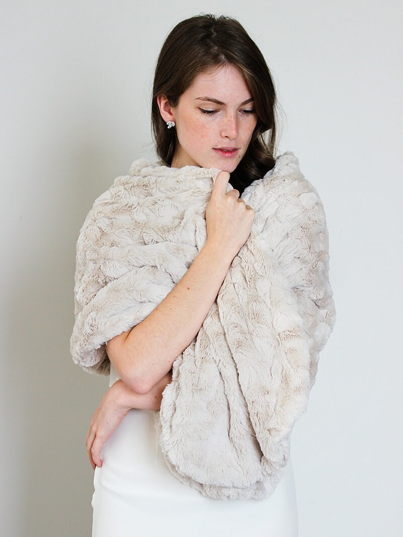 faux fur shawl stole