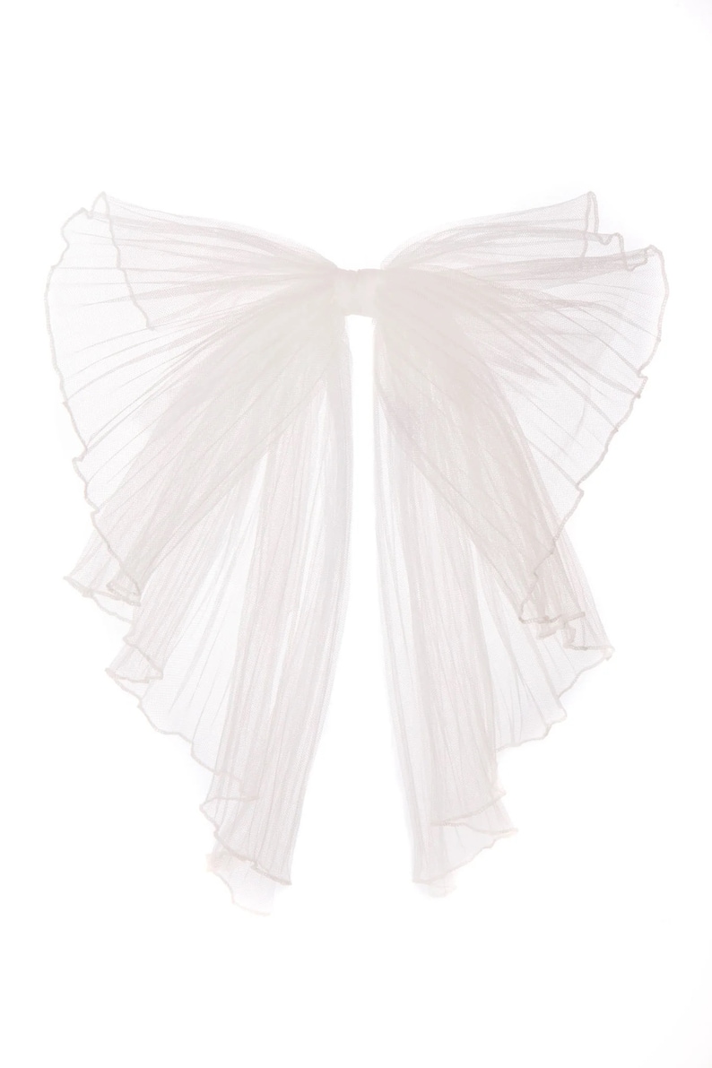 Pleated Tulle Wedding Hair Bow