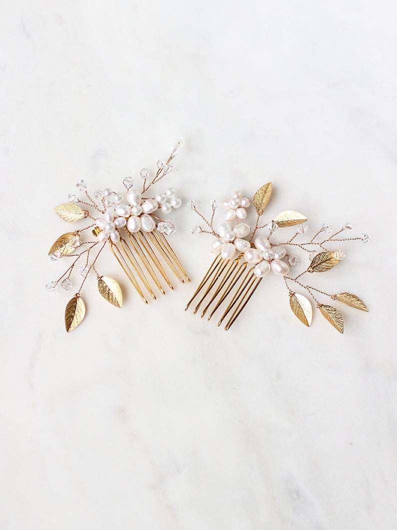 Wedding Hair Accessories Gold Leaf Bridal Hair Comb Etsy
