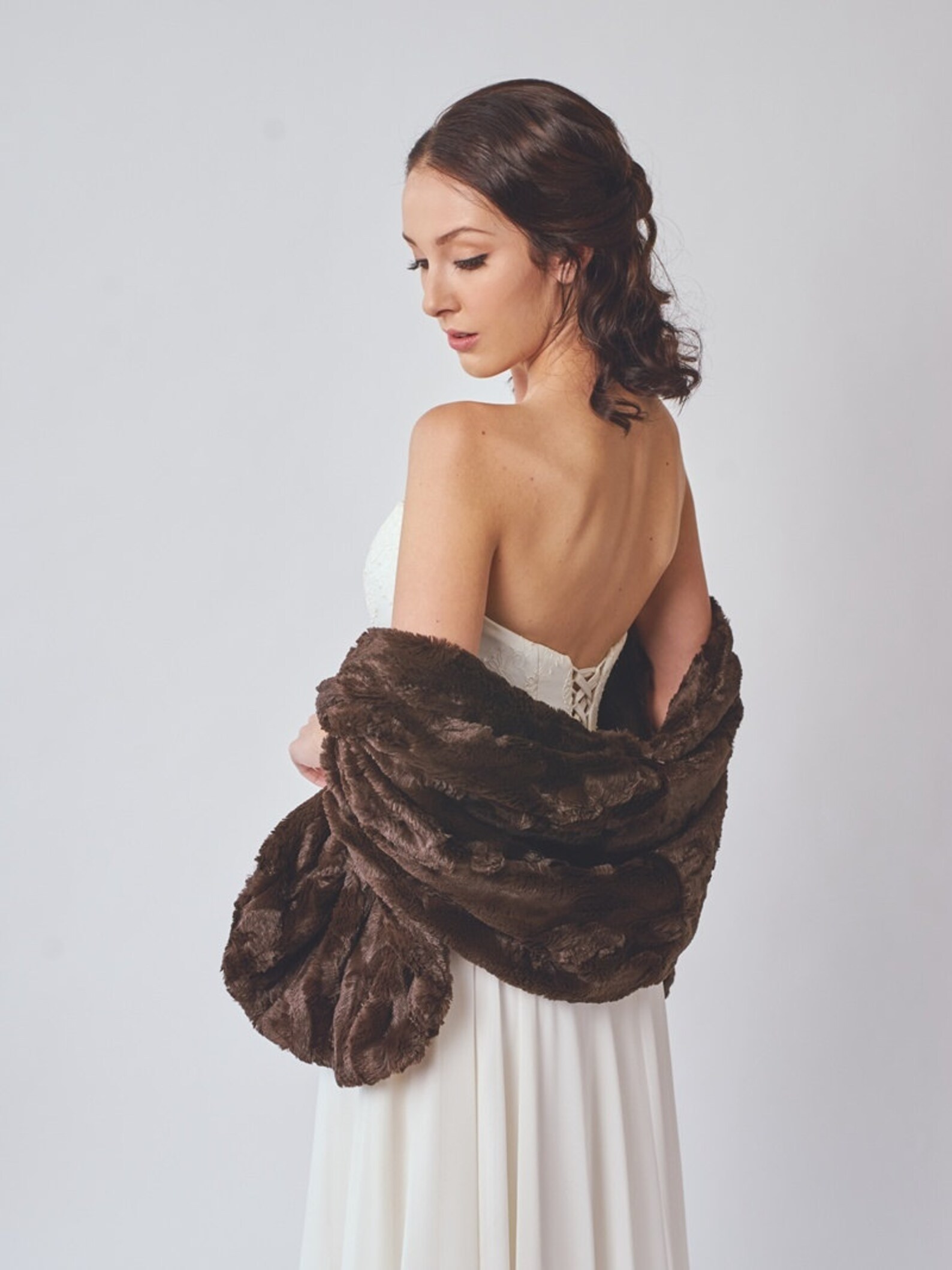 faux fur shawl stole