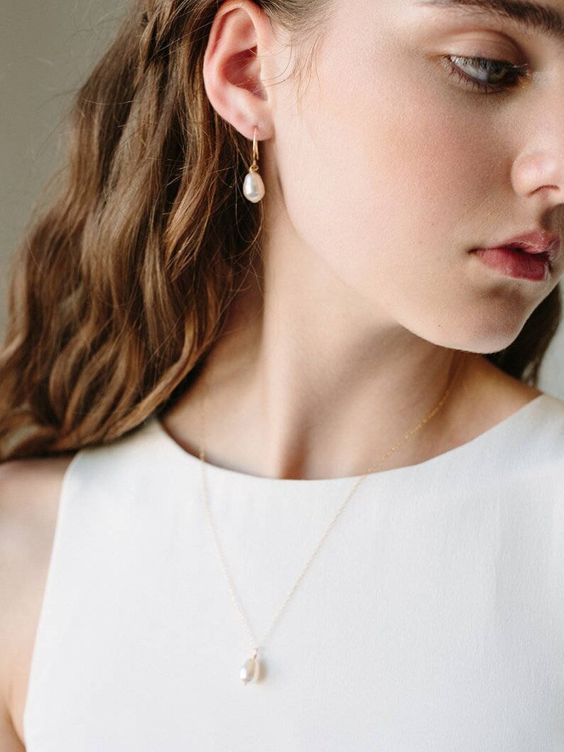 Pearl Drop Earrings Bridesmaids Earrings Gift Swarovski Etsy