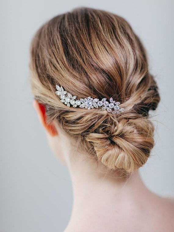 Wedding Hairpiece Pearl Headpiece Crystal Hair Piece Phoebe Comb Set Silver Leaf Comb Silver Hair Comb Bridal Hair Pin