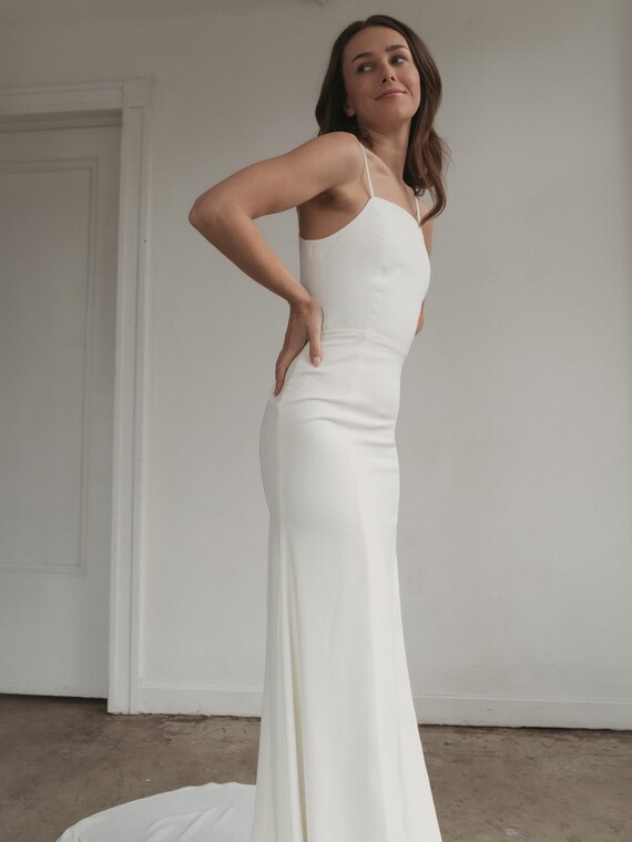 Simple Modern Bridal Dress 90s Chic 