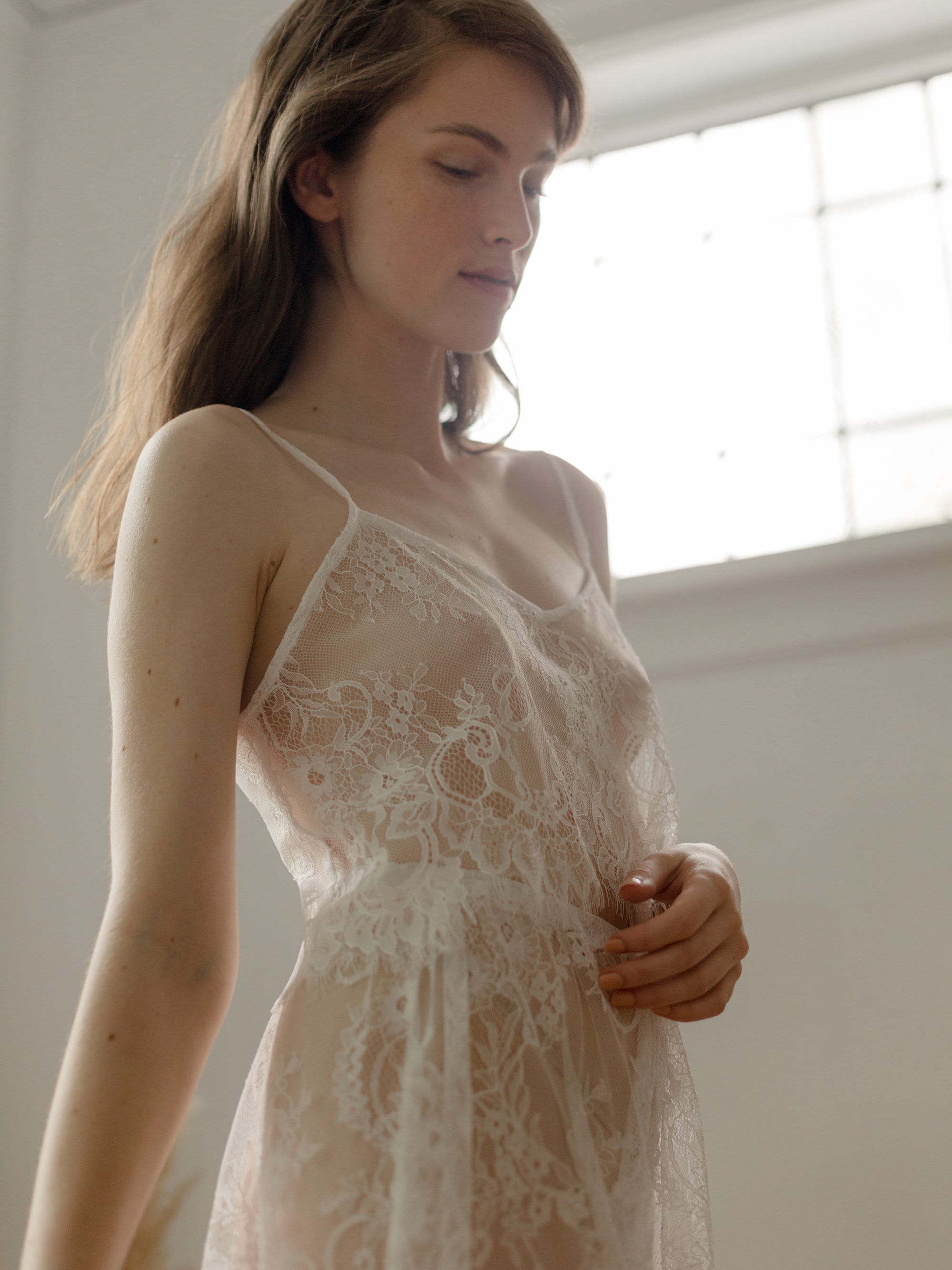 biotop yo Lingerie sheer cami long dress - ロングワンピース/マキシ