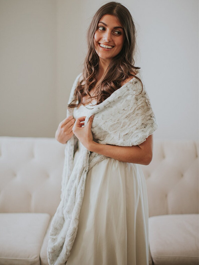Bridesmaid Winter Shawl Faux Fur Wedding Shrug Bridal Fur Etsy