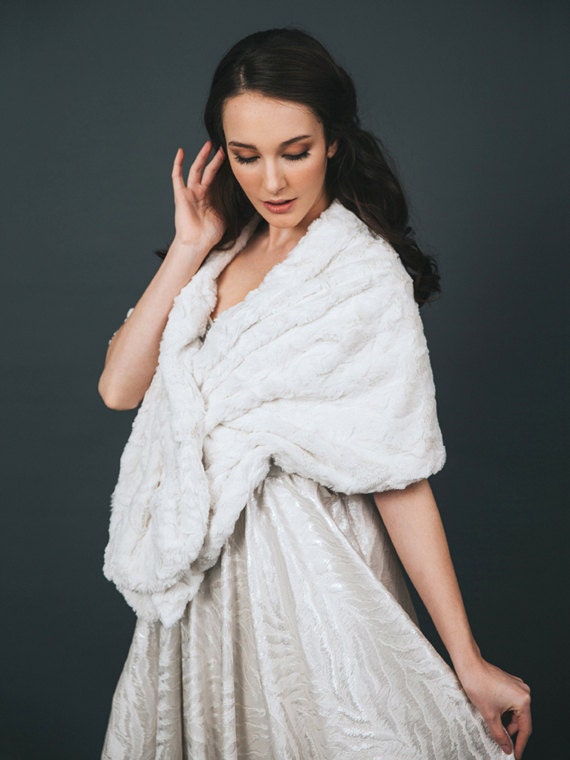 Faux Fur Stole Faux Fur Bridal Wrap 