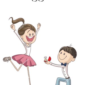 面白い婚約お祝いカードと封筒