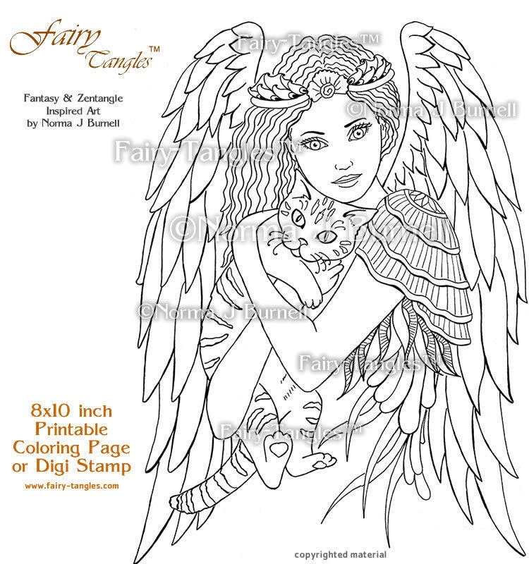 i ll keep you safe fairy tangles printable coloring pages etsy