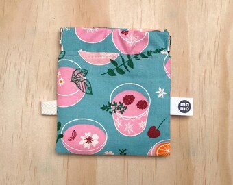 Cocktail hour - fruity drink squeeze, pinch pouch, small travel bag