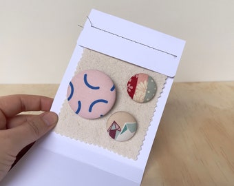 Pin button set - Squiggles and Kimonos