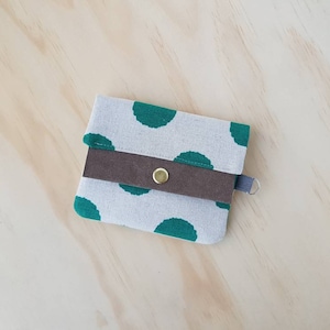 Porta carte sottile Teal Dots