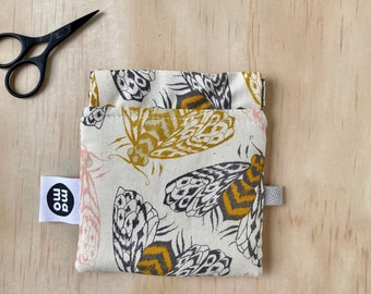 Summer Moths Squeeze Pouch, Mini Coin Purse, Bug Design