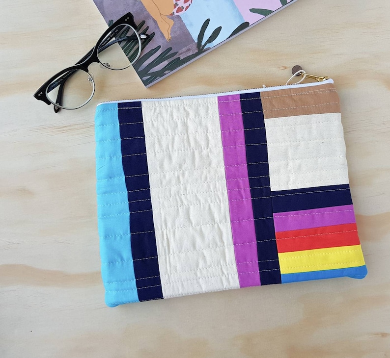 Newcastle Ocean Baths: Quilted fold over clutch bag image 1