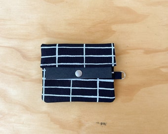 Blockprint Tiles - black and white slim wallet