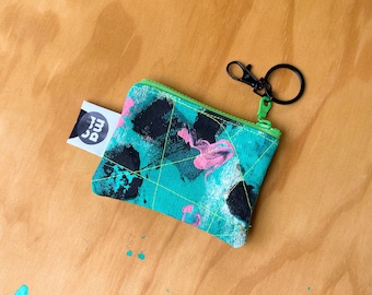 Neon Pouch 002 / hand painted coin purse