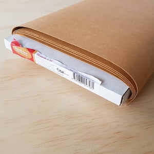 Washable paper fabric, natural BROWN / KRAFT: Kraft-tex Krafttex eco vegan leather alternative, for bag handles, wallets or labels