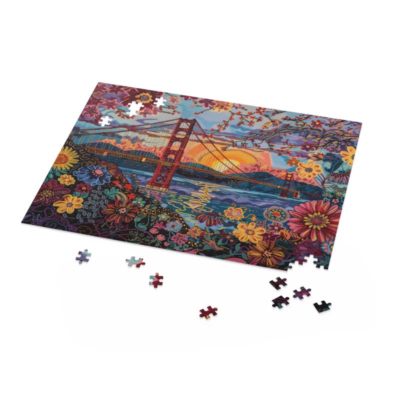 Golden Gate Bridge at Sunset - Custom Jigsaw Puzzle (120, 252, 500 ...