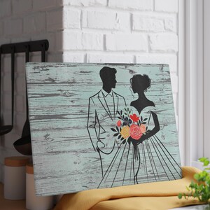 Personalized Bride & Groom Glass Cutting Board Custom Cheese Platter Couples Wedding Charcuterie Board Valentine&#39;s Day Housewarming Gifts