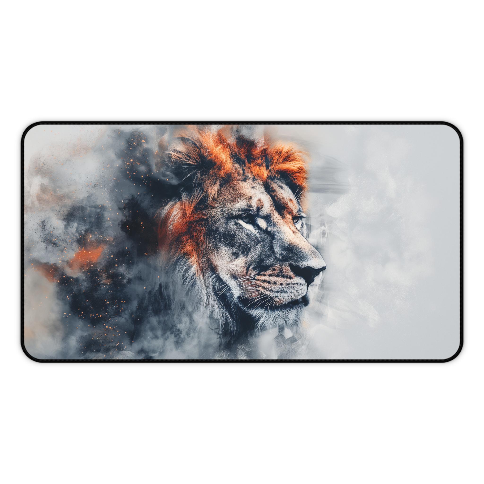 Custom Gaming Desk Mat & Mousepad - Majestic Roar, Aesthetic Personalized Mat, Home Office Decor, S M XL Mousepad, Office Accessory, Lion