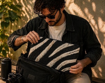 Zebra Stripes Laptop Sleeve – Safari MacBook Case Tech Accessory Gift