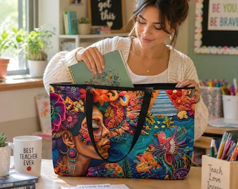 Radiant Mexican Beauty Weekender Bag, Blomsterkonst Reseväska, Kulturell Carryall, Möhippa & Mors dag-present till henne