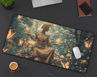 Butterfly Goddess Desk Mat – Fairycore Gaming Mouse Pad, Office Decor Gift